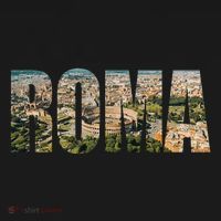 Roma Rome Italy Italia Urban Skyline Photography Font T-Shirt thumb 7