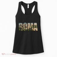 Roma Rome Italy Italia Urban Skyline Photography Font Women's Tank Top thumb 0