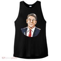Ronald Reagan Illustration Ladies PosiCharge Tri-Blend Wicking Tank thumb 0