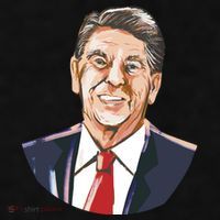 Ronald Reagan Illustration Ladies PosiCharge Tri-Blend Wicking Tank thumb 2