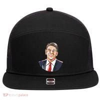 Ronald Reagan Illustration 7 Panel Mesh Trucker Snapback Hat thumb 0