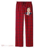 Ronald Reagan Illustration Men's Flannel Plaid Pajama Pants thumb 0