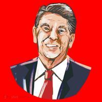 Ronald Reagan Illustration Santa Hat thumb 1