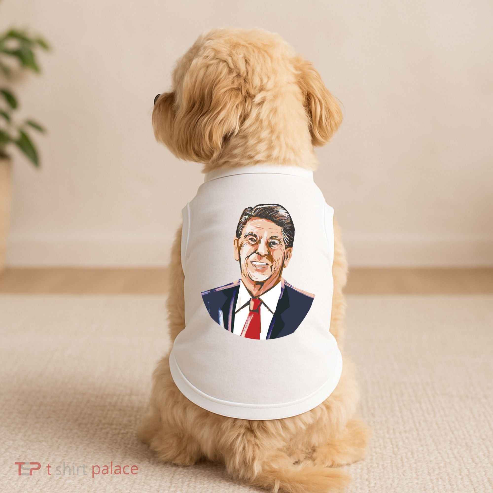 Ronald Reagan Illustration Doggie Tank