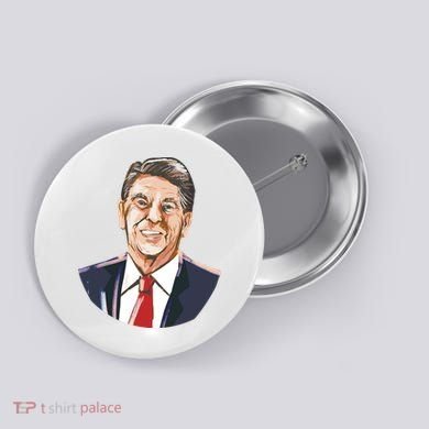 Ronald Reagan Illustration Button