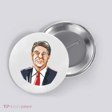 Ronald Reagan Illustration Button
