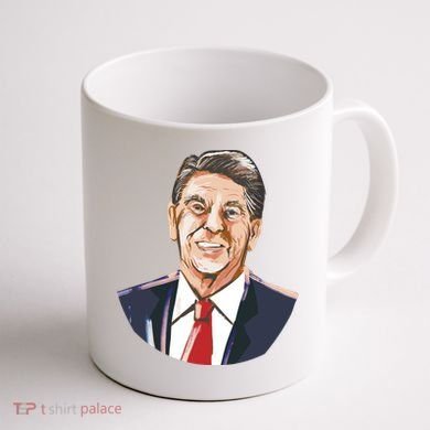 Ronald Reagan Illustration Coffee Mug back