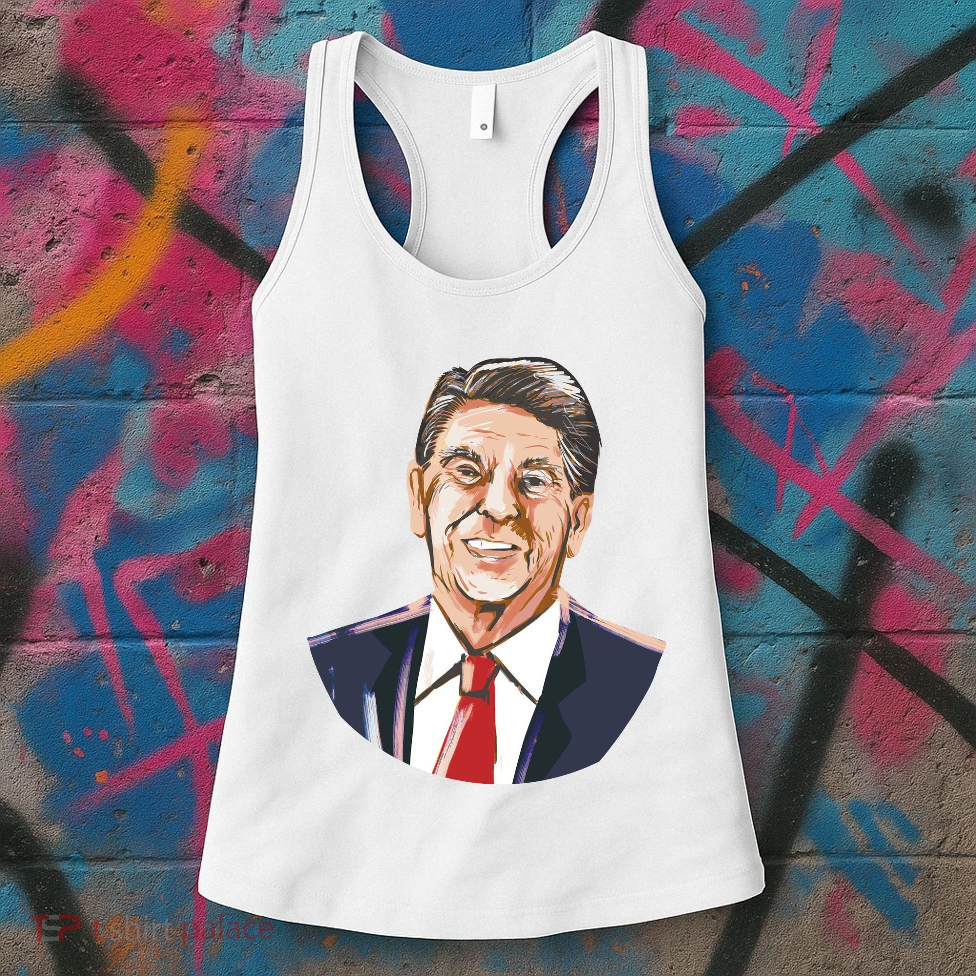 Ronald Reagan Illustration Women's Tank Top
