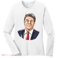 Ronald Reagan Illustration Women's Long Sleeve Shirt thumb 0