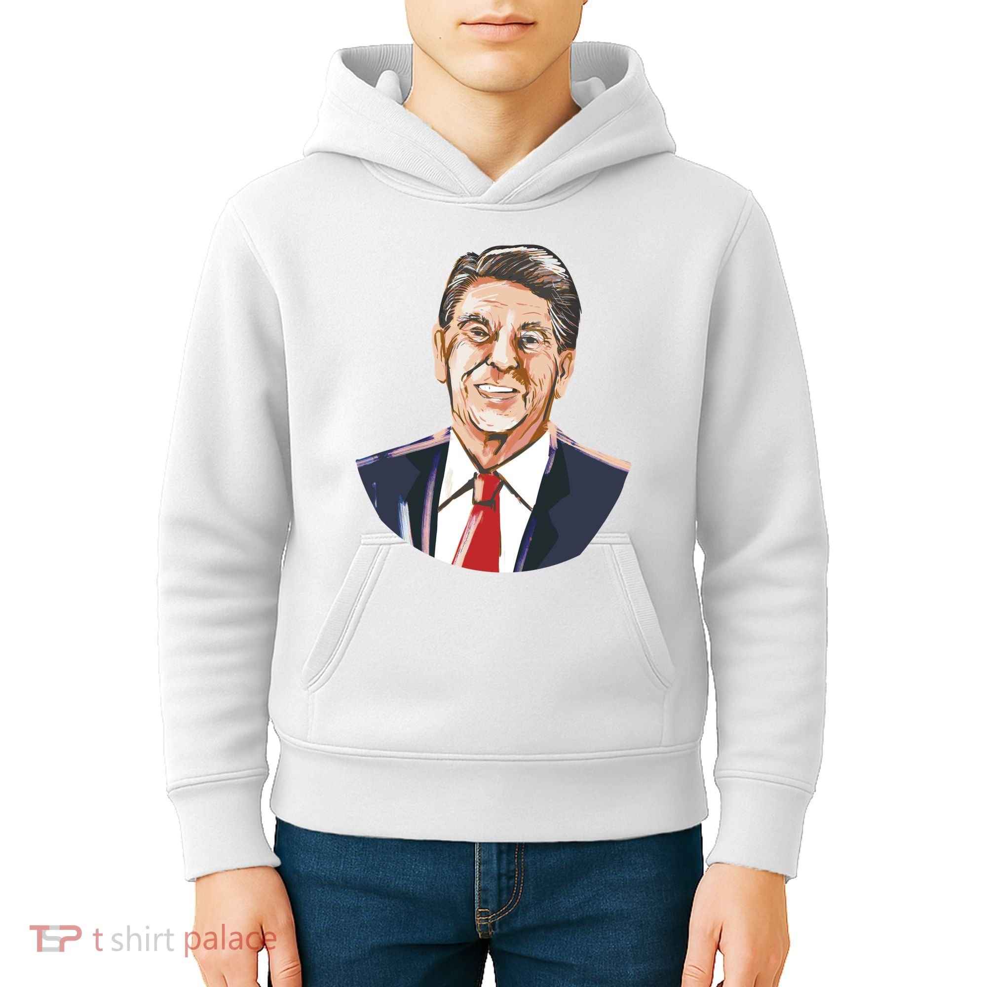 Ronald Reagan Illustration Kids Hoodie