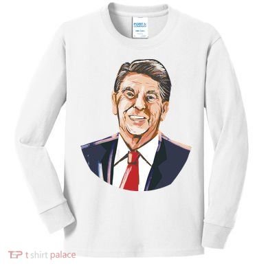 Ronald Reagan Illustration Kids Long Sleeve Shirt