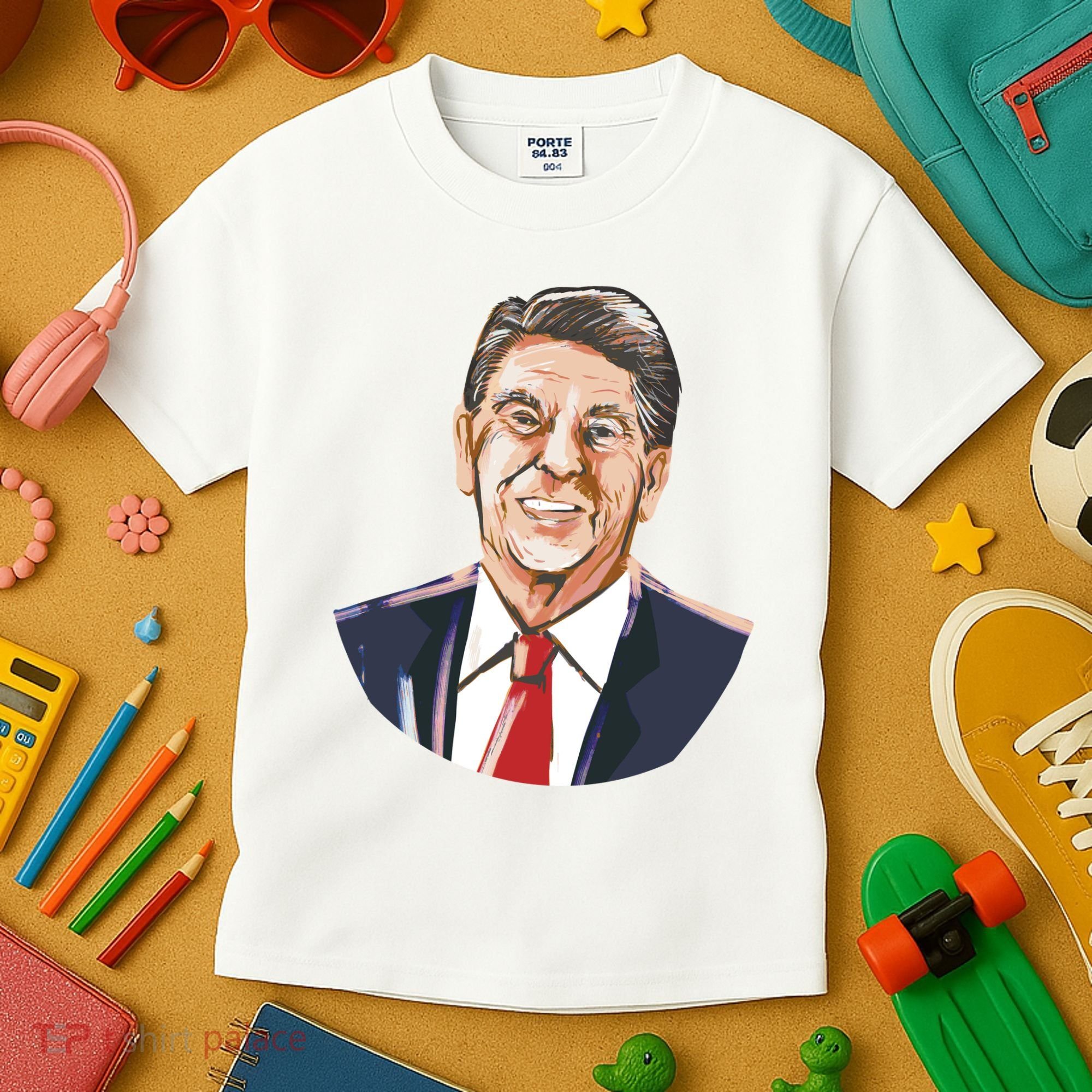 Ronald Reagan Illustration Kids T-Shirt