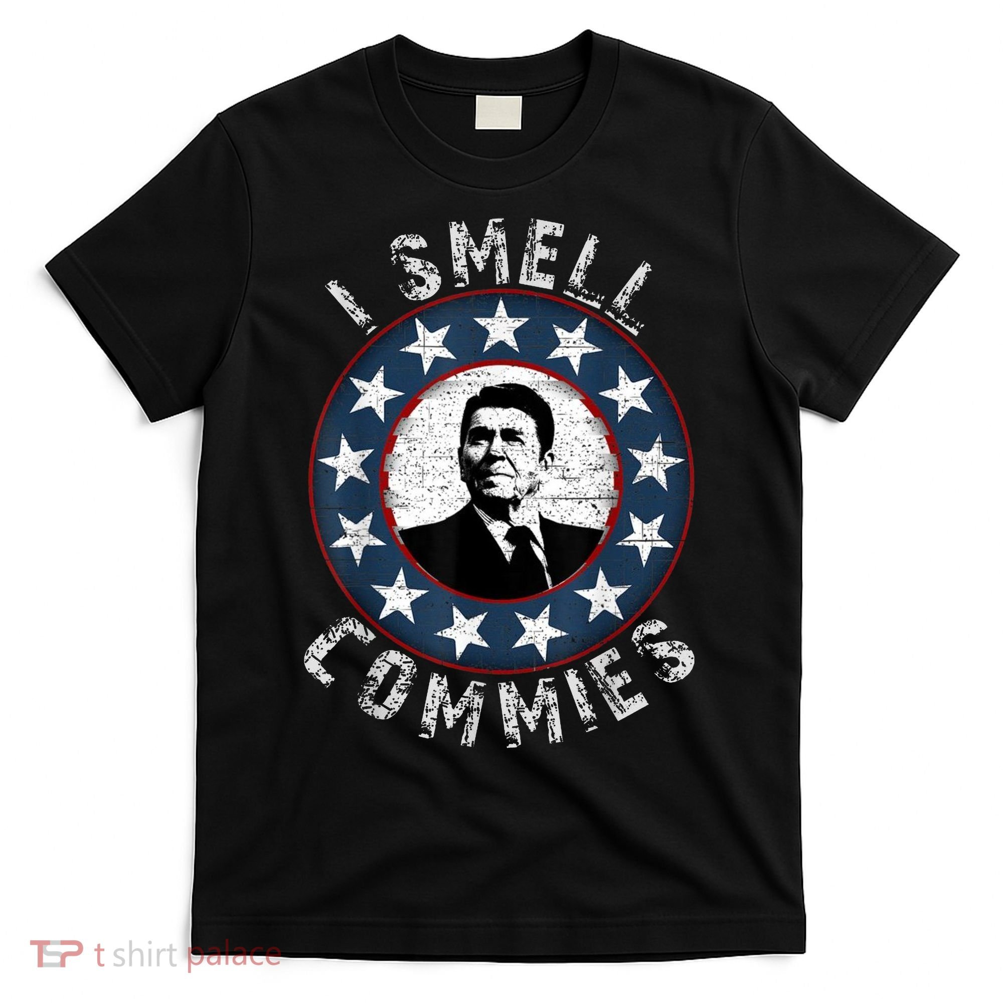 Ronald Reagan I Smell Commies Retro Vintage Political Humor T-Shirt