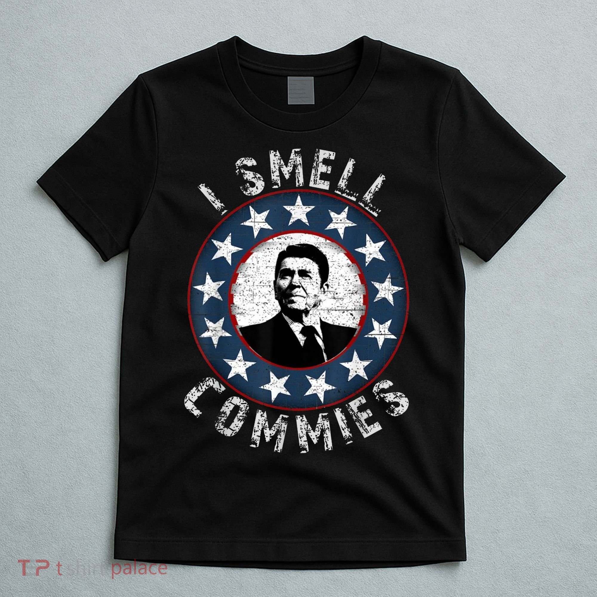 Ronald Reagan I Smell Commies Retro Vintage Political Humor T-Shirt