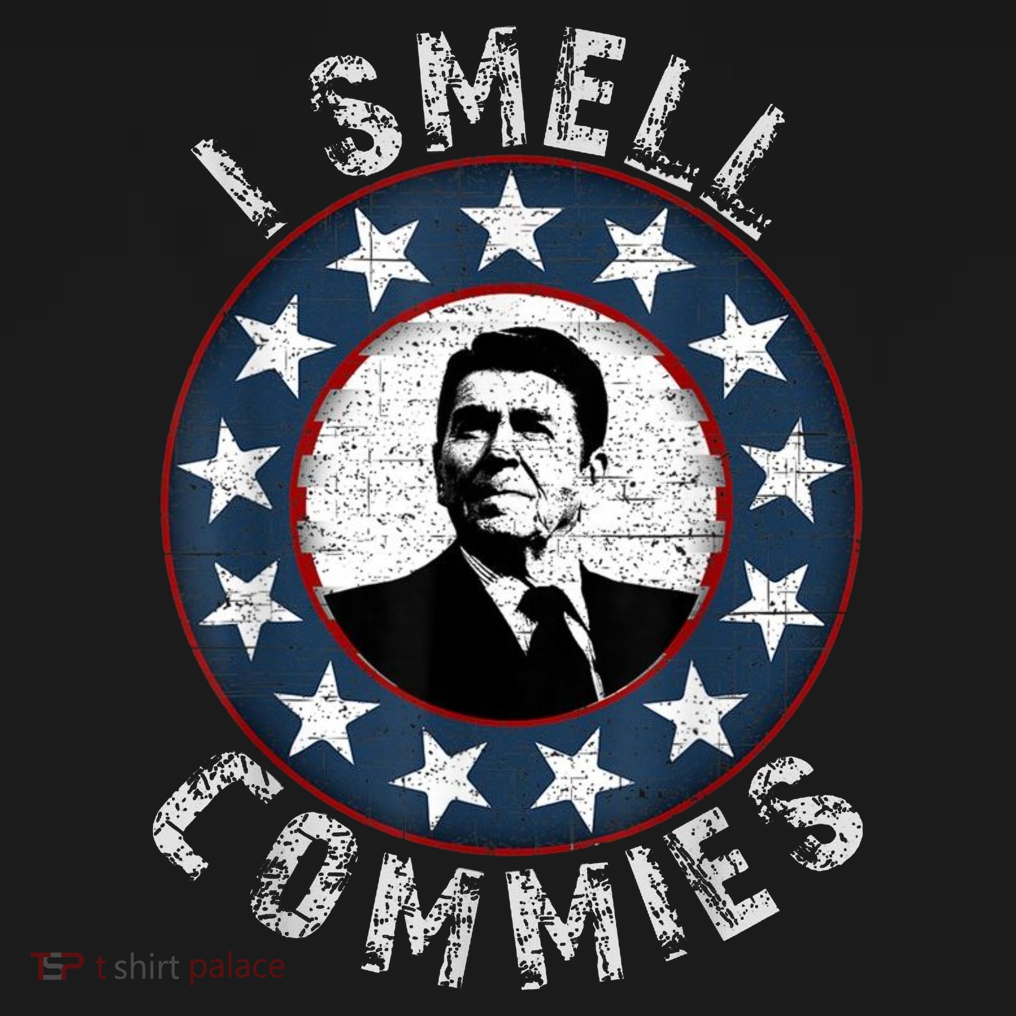 Ronald Reagan I Smell Commies Retro Vintage Political Humor T-Shirt