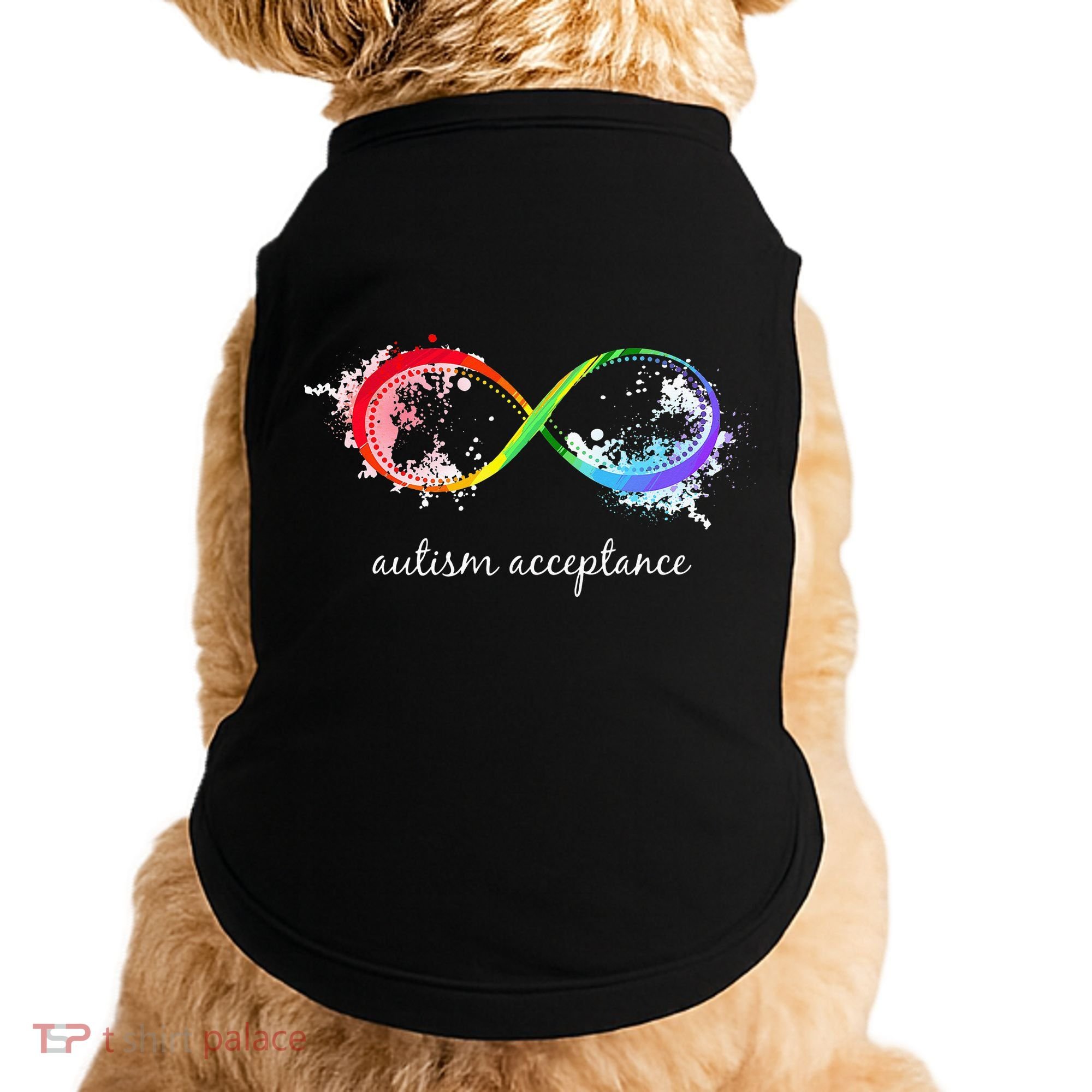 retro Red Instead Autism Autism Acceptance Doggie Tank