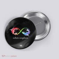 retro Red Instead Autism Autism Acceptance Button thumb 0