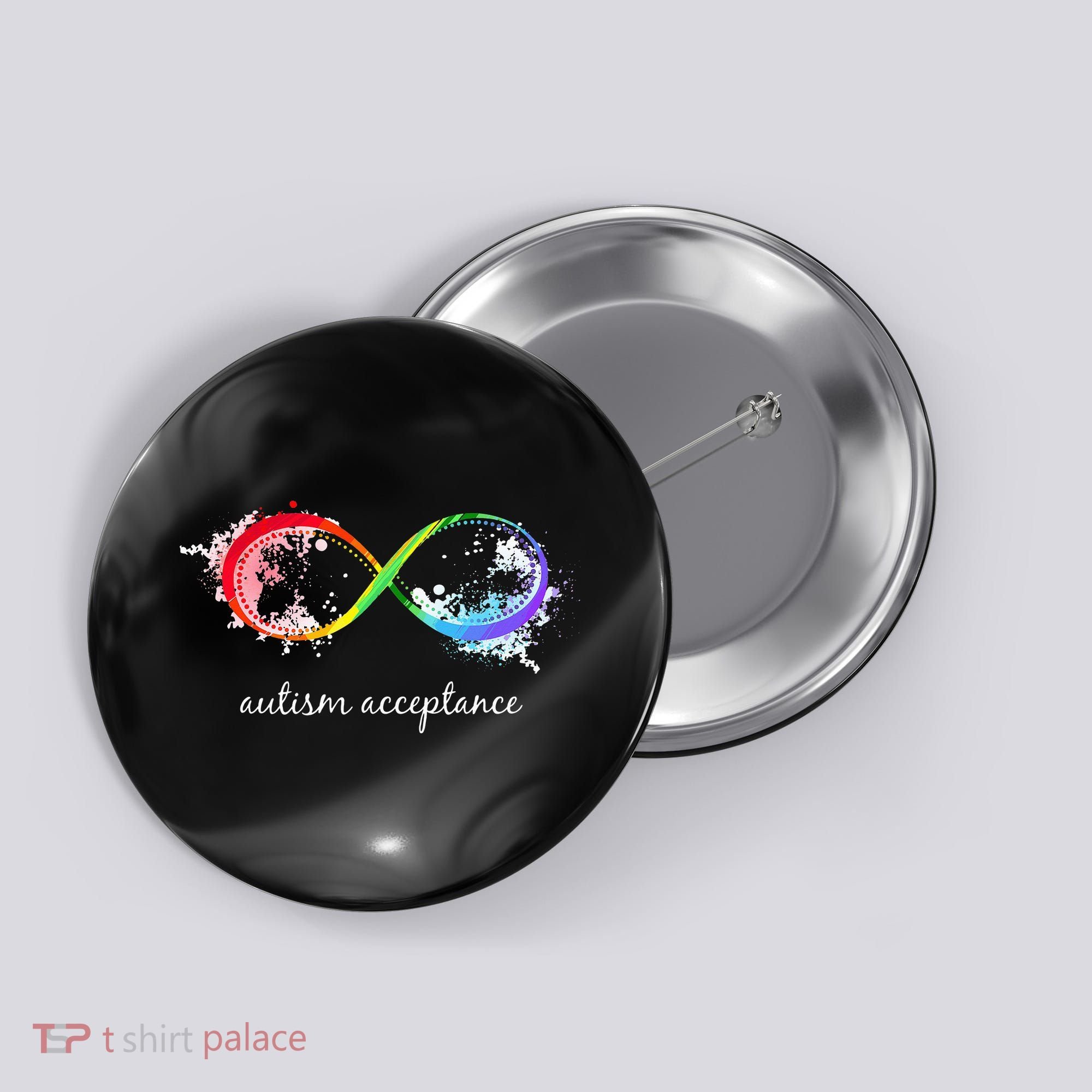 retro Red Instead Autism Autism Acceptance Button