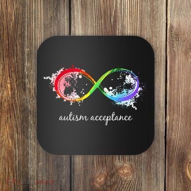 retro Red Instead Autism Autism Acceptance Coaster
