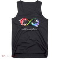 retro Red Instead Autism Autism Acceptance Tank Top thumb 0