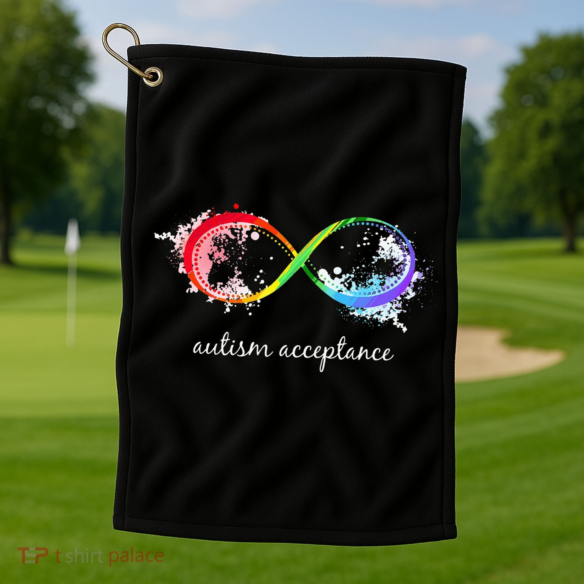 retro Red Instead Autism Autism Acceptance Golf Towel