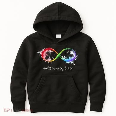 retro Red Instead Autism Autism Acceptance Kids Hoodie