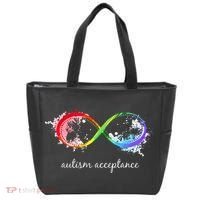 retro Red Instead Autism Autism Acceptance Tote Bag thumb 0