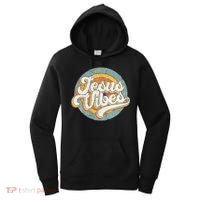 Retro Rainbow Jesus Vibes Bible Verse Christian Religious Gift Women's Hoodie thumb 0