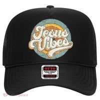 Retro Rainbow Jesus Vibes Bible Verse Christian Religious Gift Hat thumb 0