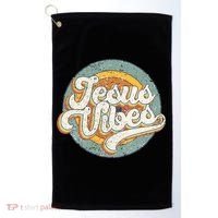 Retro Rainbow Jesus Vibes Bible Verse Christian Religious Gift Golf Towel thumb 0