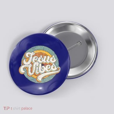 Retro Rainbow Jesus Vibes Bible Verse Christian Religious Gift Button
