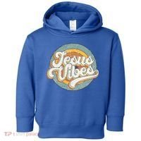 Retro Rainbow Jesus Vibes Bible Verse Christian Religious Gift Toddler Hoodie thumb 0