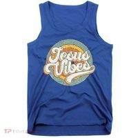 Retro Rainbow Jesus Vibes Bible Verse Christian Religious Gift Tank Top thumb 0