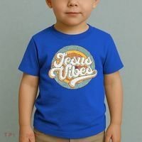 Retro Rainbow Jesus Vibes Bible Verse Christian Religious Gift Toddler T-Shirt thumb 2