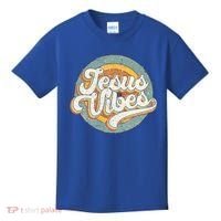 Retro Rainbow Jesus Vibes Bible Verse Christian Religious Gift Kids T-Shirt thumb 0