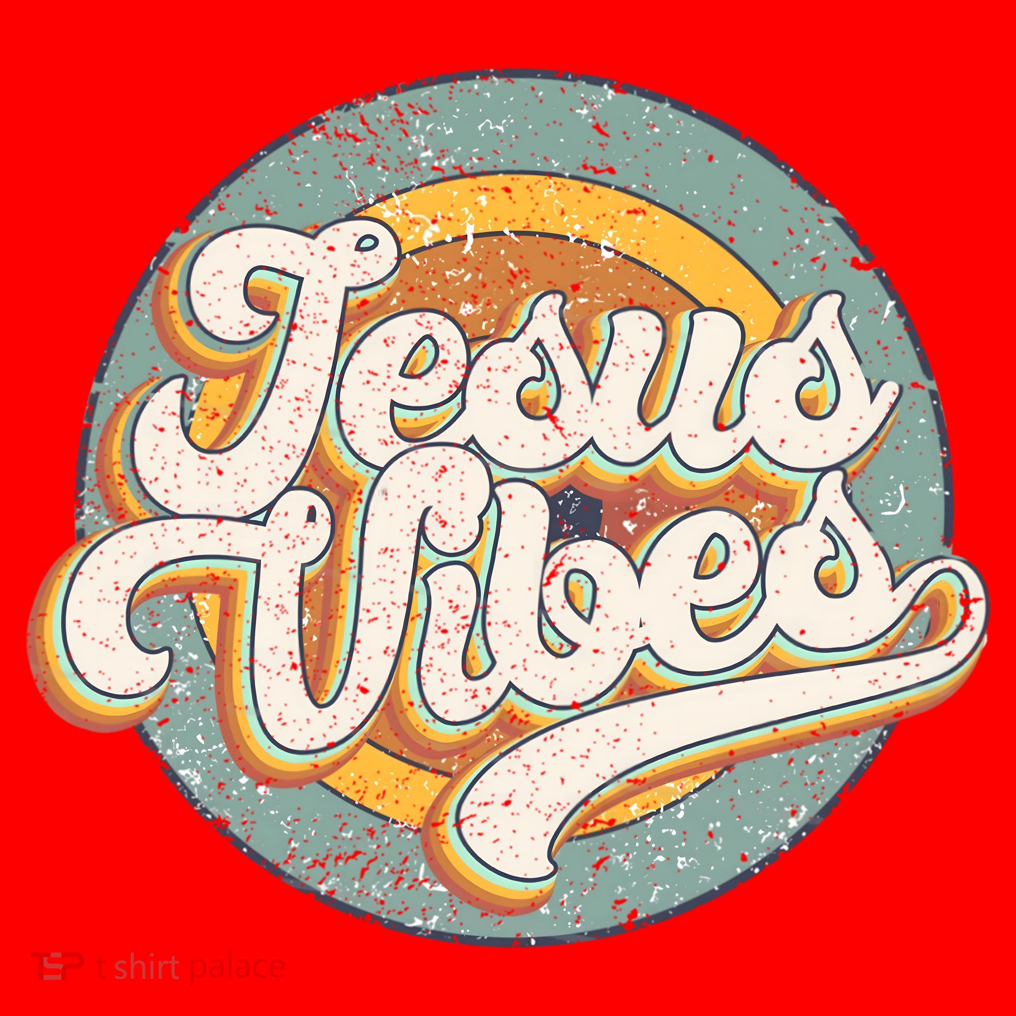 Retro Rainbow Jesus Vibes Bible Verse Christian Religious Gift Santa Hat