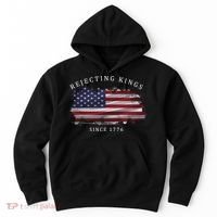 Retro Rejecting Kings Since 1776 Protest Pro Democracy Hoodie thumb 0