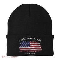 Retro Rejecting Kings Since 1776 Protest Pro Democracy Beanie thumb 0