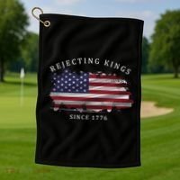 Retro Rejecting Kings Since 1776 Protest Pro Democracy Golf Towel thumb 1