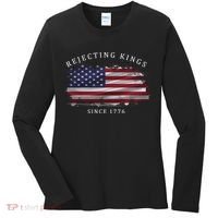 Retro Rejecting Kings Since 1776 Protest Pro Democracy Women's Long Sleeve Shirt thumb 0