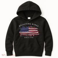 Retro Rejecting Kings Since 1776 Protest Pro Democracy Kids Hoodie thumb 0