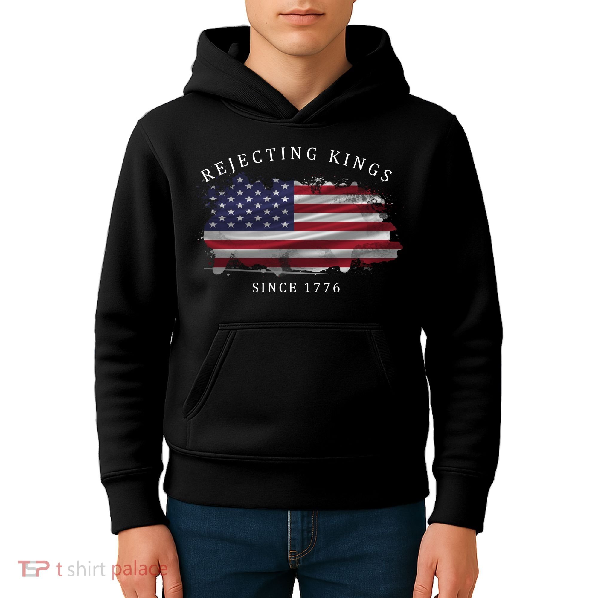 Retro Rejecting Kings Since 1776 Protest Pro Democracy Kids Hoodie