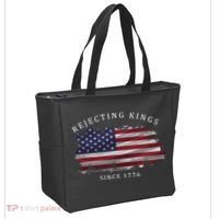 Retro Rejecting Kings Since 1776 Protest Pro Democracy Tote Bag thumb 2