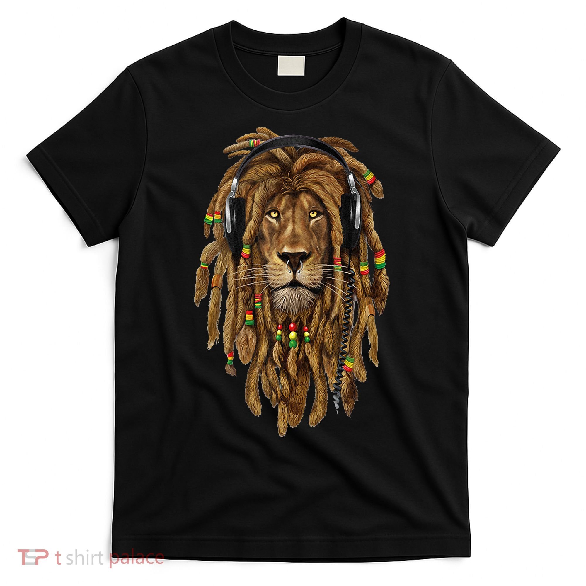 Rasta Reggae Lion Music Art For Rastafari Lover T-Shirt