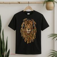 Rasta Reggae Lion Music Art For Rastafari Lover T-Shirt thumb 2