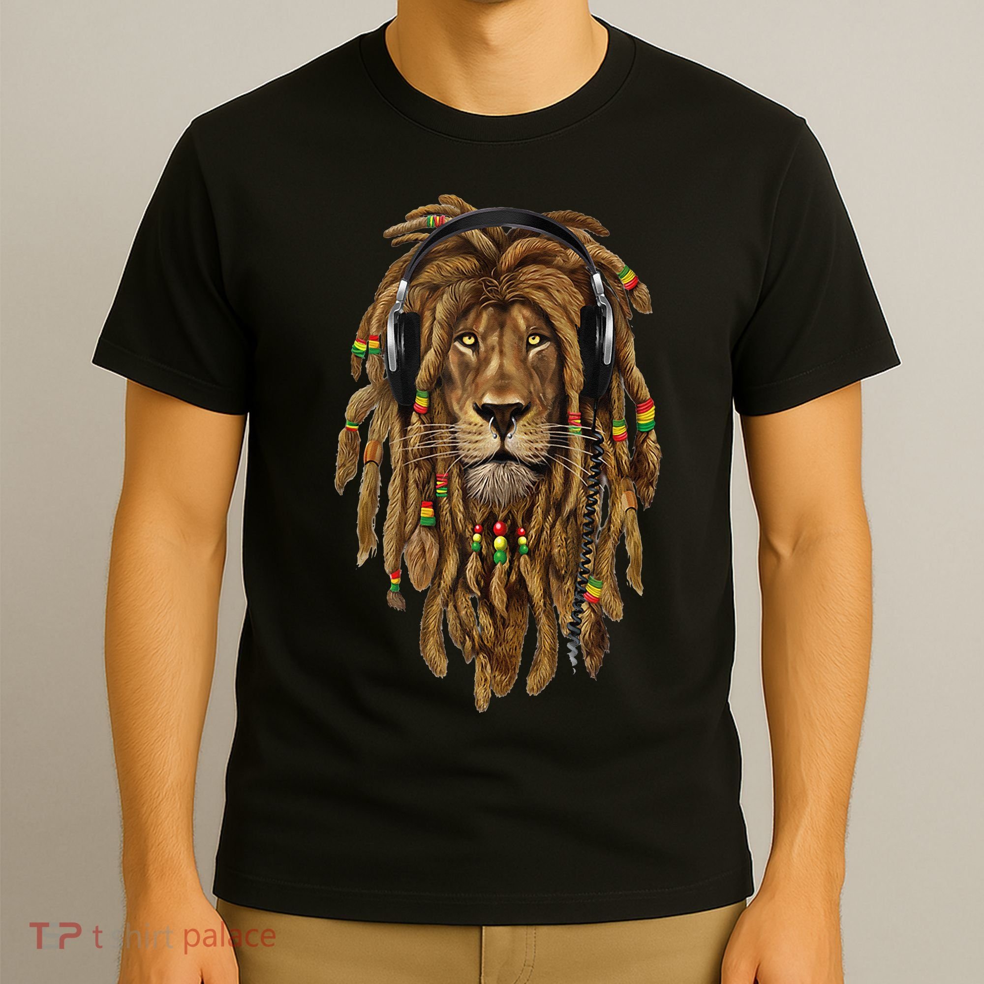 Rasta Reggae Lion Music Art For Rastafari Lover T-Shirt