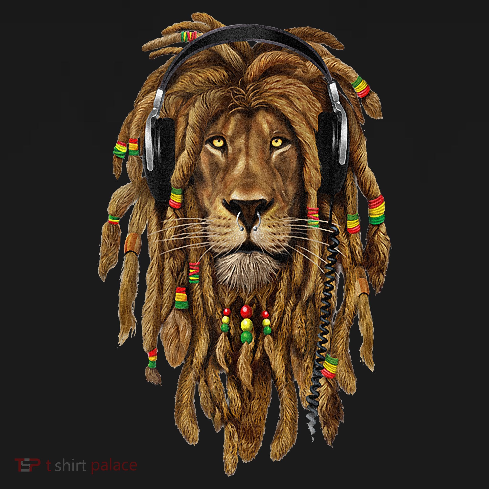 Rasta Reggae Lion Music Art For Rastafari Lover T-Shirt
