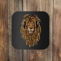Rasta Reggae Lion Music Art For Rastafari Lover Coaster thumb 0