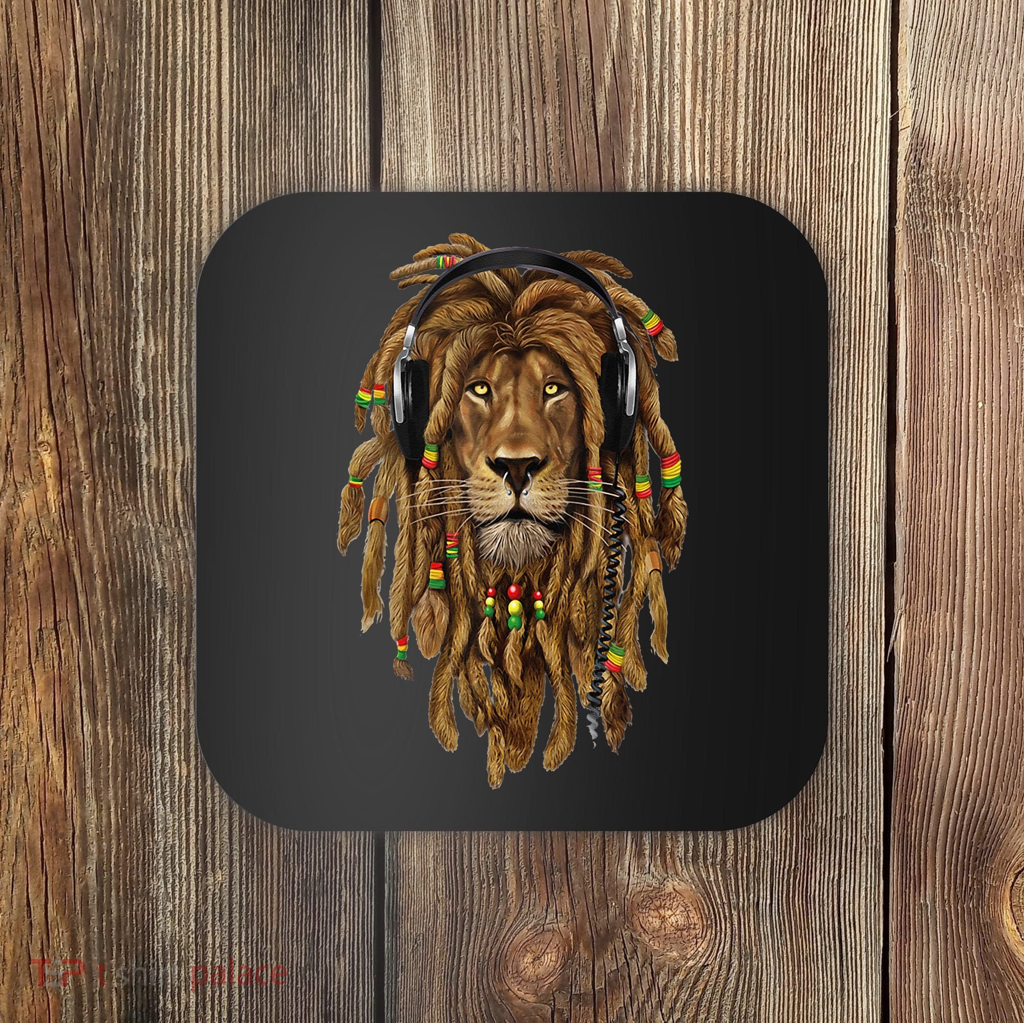 Rasta Reggae Lion Music Art For Rastafari Lover Coaster