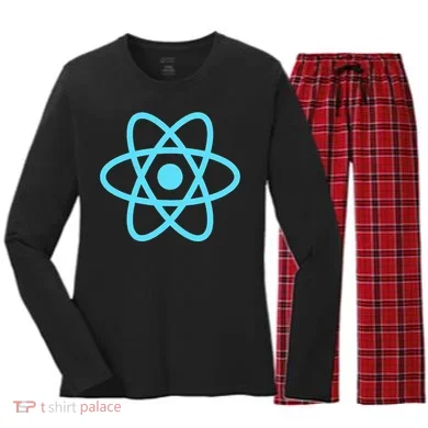 Reactjs React.Js Logo Javascript Framework Women's Long Sleeve Flannel Pajama Set